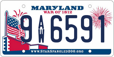MD license plate 9AW6591