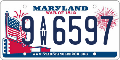 MD license plate 9AW6597
