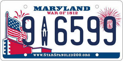 MD license plate 9AW6599