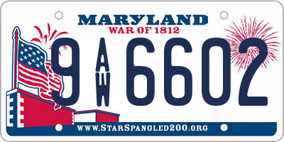 MD license plate 9AW6602