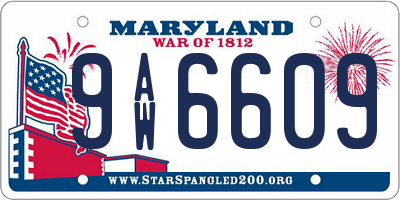 MD license plate 9AW6609
