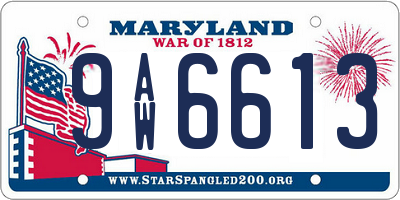 MD license plate 9AW6613