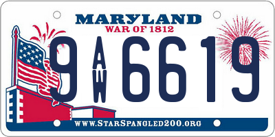 MD license plate 9AW6619