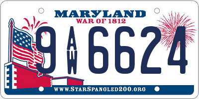 MD license plate 9AW6624