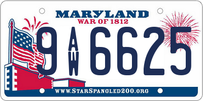 MD license plate 9AW6625