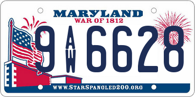MD license plate 9AW6628
