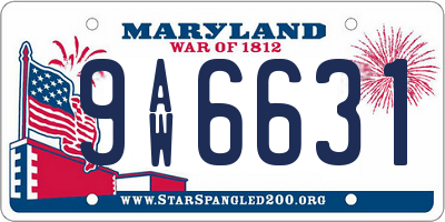 MD license plate 9AW6631