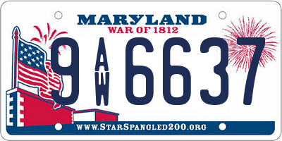 MD license plate 9AW6637