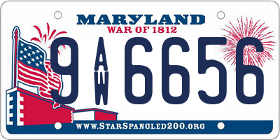 MD license plate 9AW6656