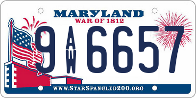 MD license plate 9AW6657