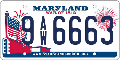 MD license plate 9AW6663