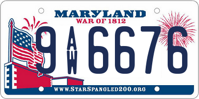 MD license plate 9AW6676