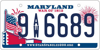 MD license plate 9AW6689