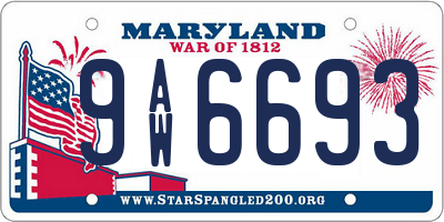 MD license plate 9AW6693