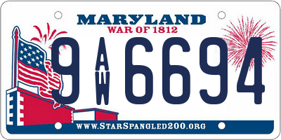 MD license plate 9AW6694