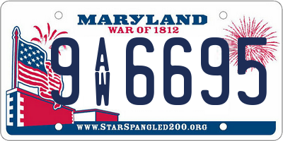 MD license plate 9AW6695