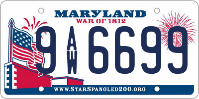MD license plate 9AW6699