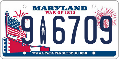 MD license plate 9AW6709