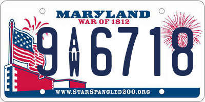 MD license plate 9AW6718