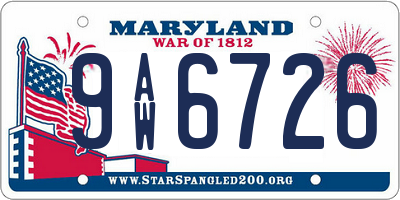 MD license plate 9AW6726
