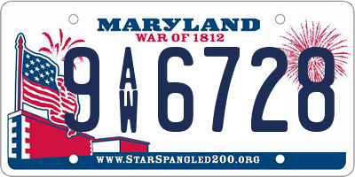 MD license plate 9AW6728