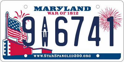 MD license plate 9AW6741