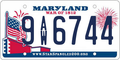 MD license plate 9AW6744