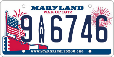 MD license plate 9AW6746