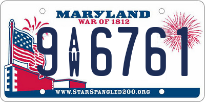 MD license plate 9AW6761