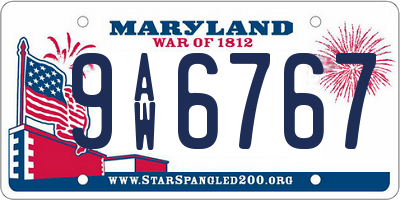 MD license plate 9AW6767