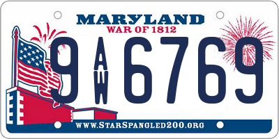 MD license plate 9AW6769
