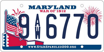 MD license plate 9AW6770