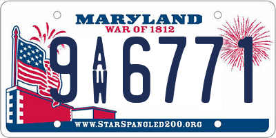 MD license plate 9AW6771
