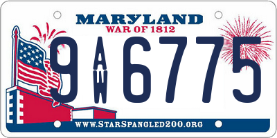 MD license plate 9AW6775