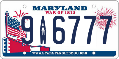MD license plate 9AW6777