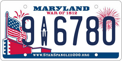 MD license plate 9AW6780