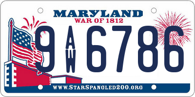 MD license plate 9AW6786