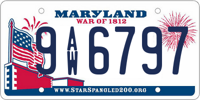 MD license plate 9AW6797