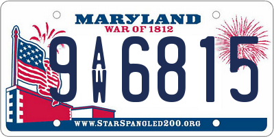 MD license plate 9AW6815