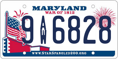 MD license plate 9AW6828