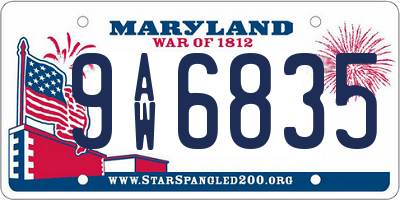 MD license plate 9AW6835