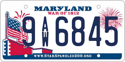 MD license plate 9AW6845