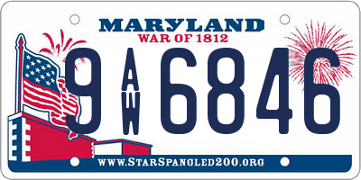 MD license plate 9AW6846