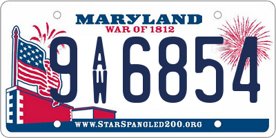MD license plate 9AW6854