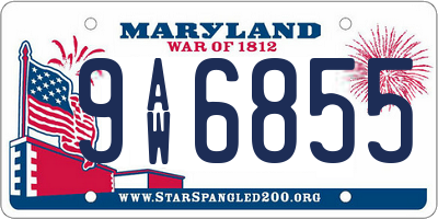 MD license plate 9AW6855