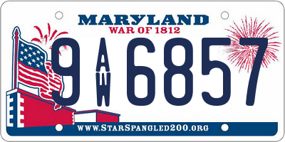 MD license plate 9AW6857