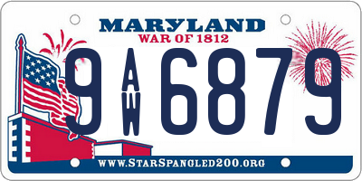 MD license plate 9AW6879