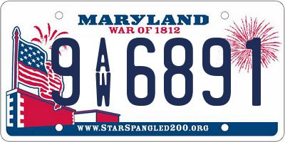 MD license plate 9AW6891