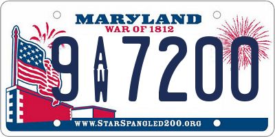 MD license plate 9AW7200