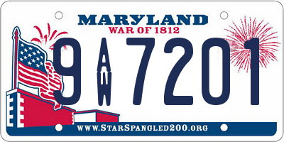 MD license plate 9AW7201